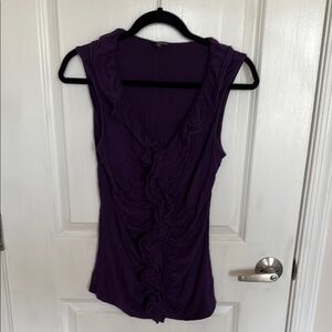Purple Sleeveless Ruffle Top